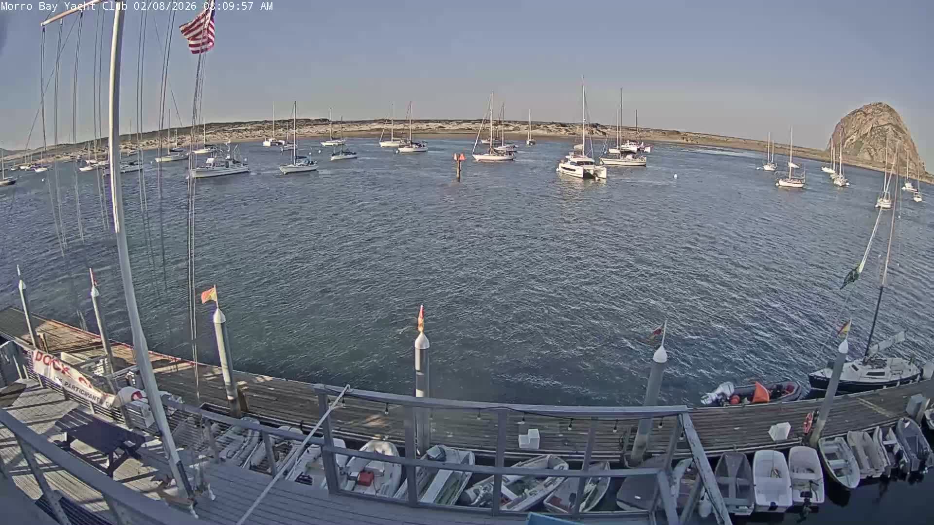 Morro Bay & Morro Bay Yatch Club Live Cam - Morro Bay, San Luis Obispo, California, USA