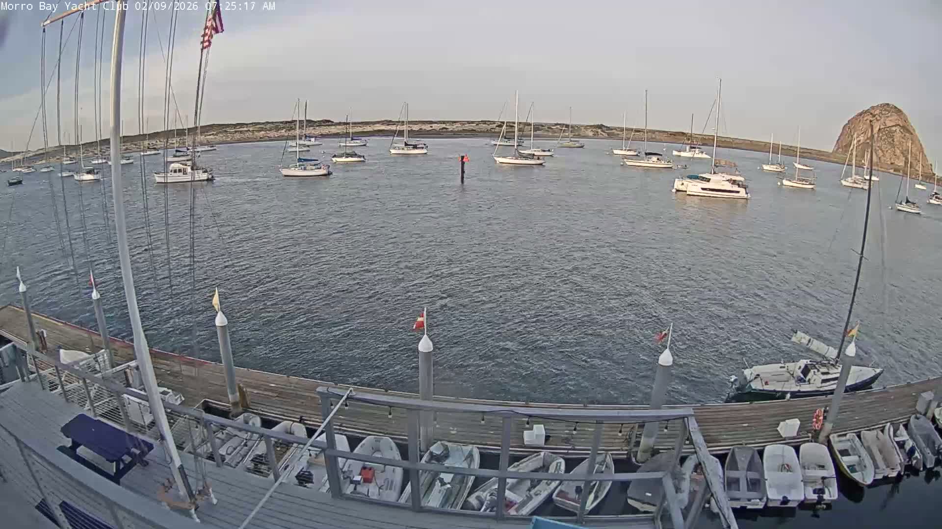 Morro Bay & Morro Bay Yatch Club Live Cam - Morro Bay, San Luis Obispo, California, USA