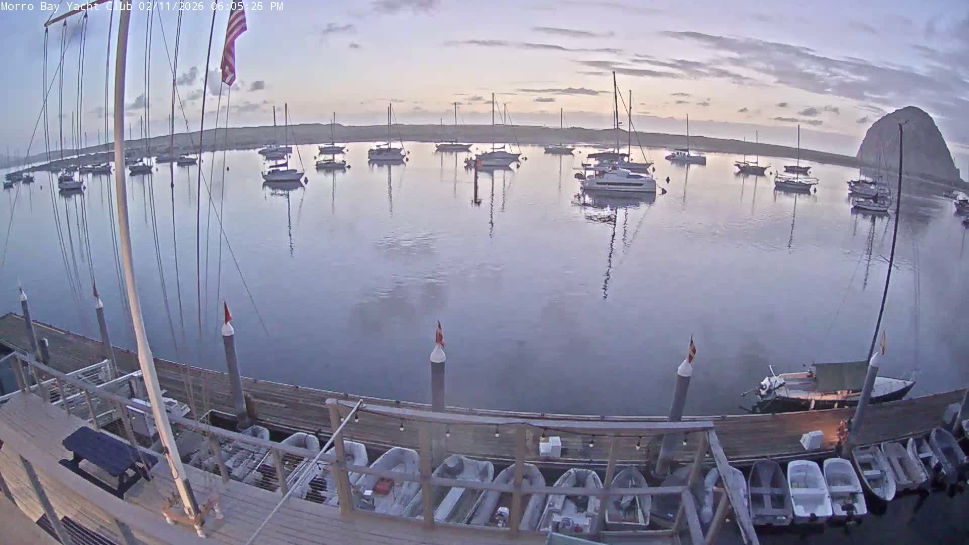 Morro Bay & Morro Bay Yatch Club Live Cam - Morro Bay, San Luis Obispo, California, USA