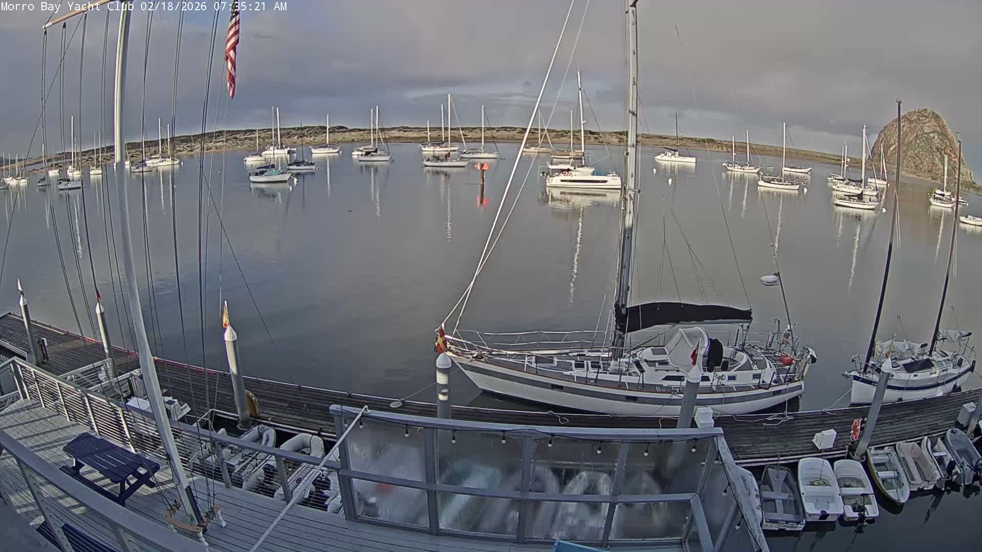 Morro Bay & Morro Bay Yatch Club Live Cam - Morro Bay, San Luis Obispo, California, USA