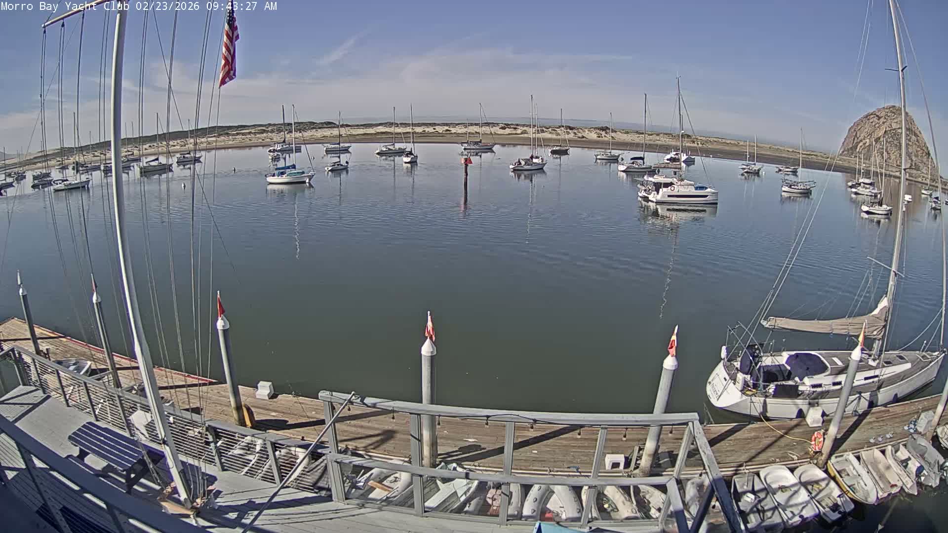 Morro Bay & Morro Bay Yatch Club Live Cam - Morro Bay, San Luis Obispo, California, USA