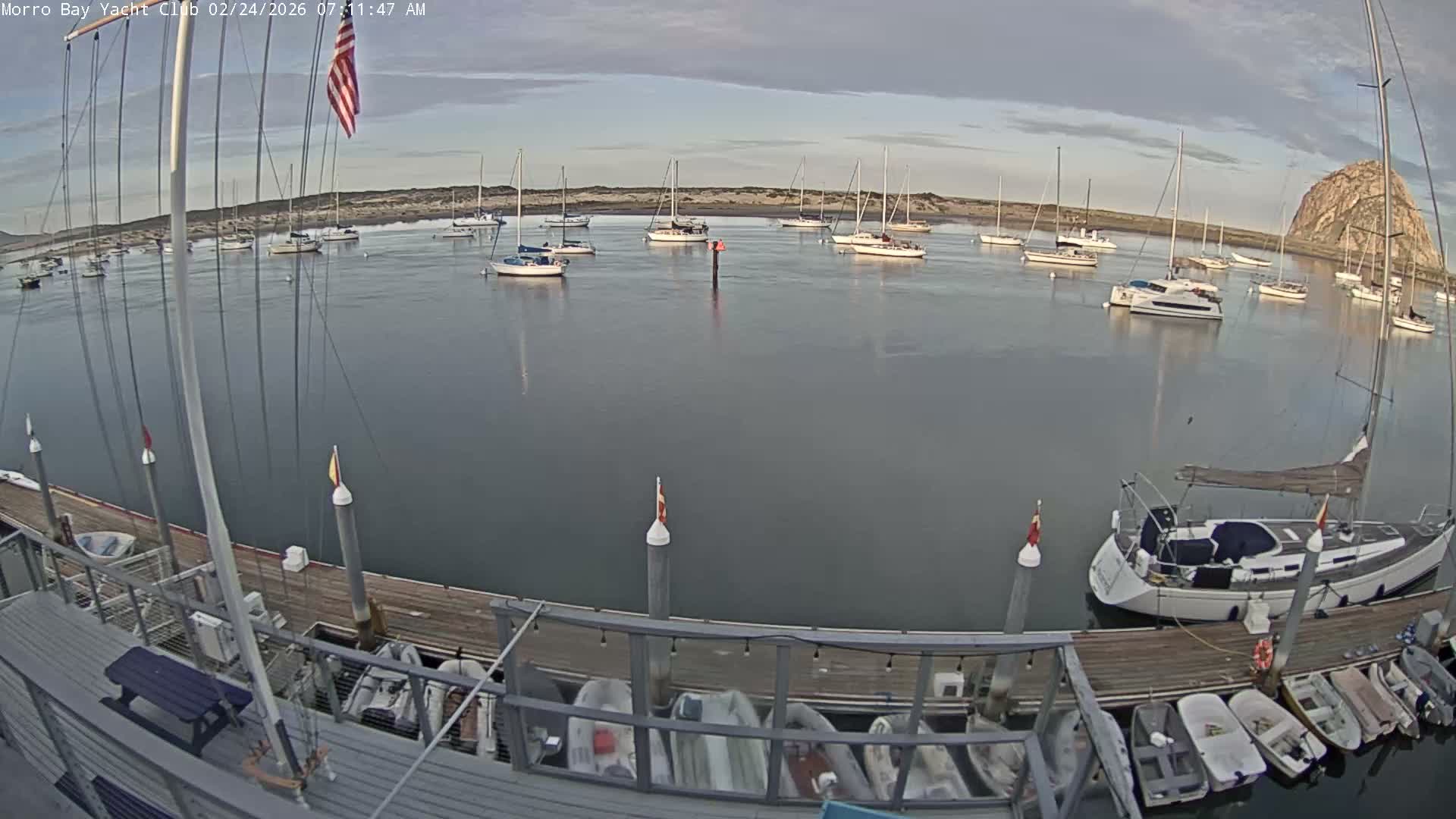 Morro Bay & Morro Bay Yatch Club Live Cam - Morro Bay, San Luis Obispo, California, USA