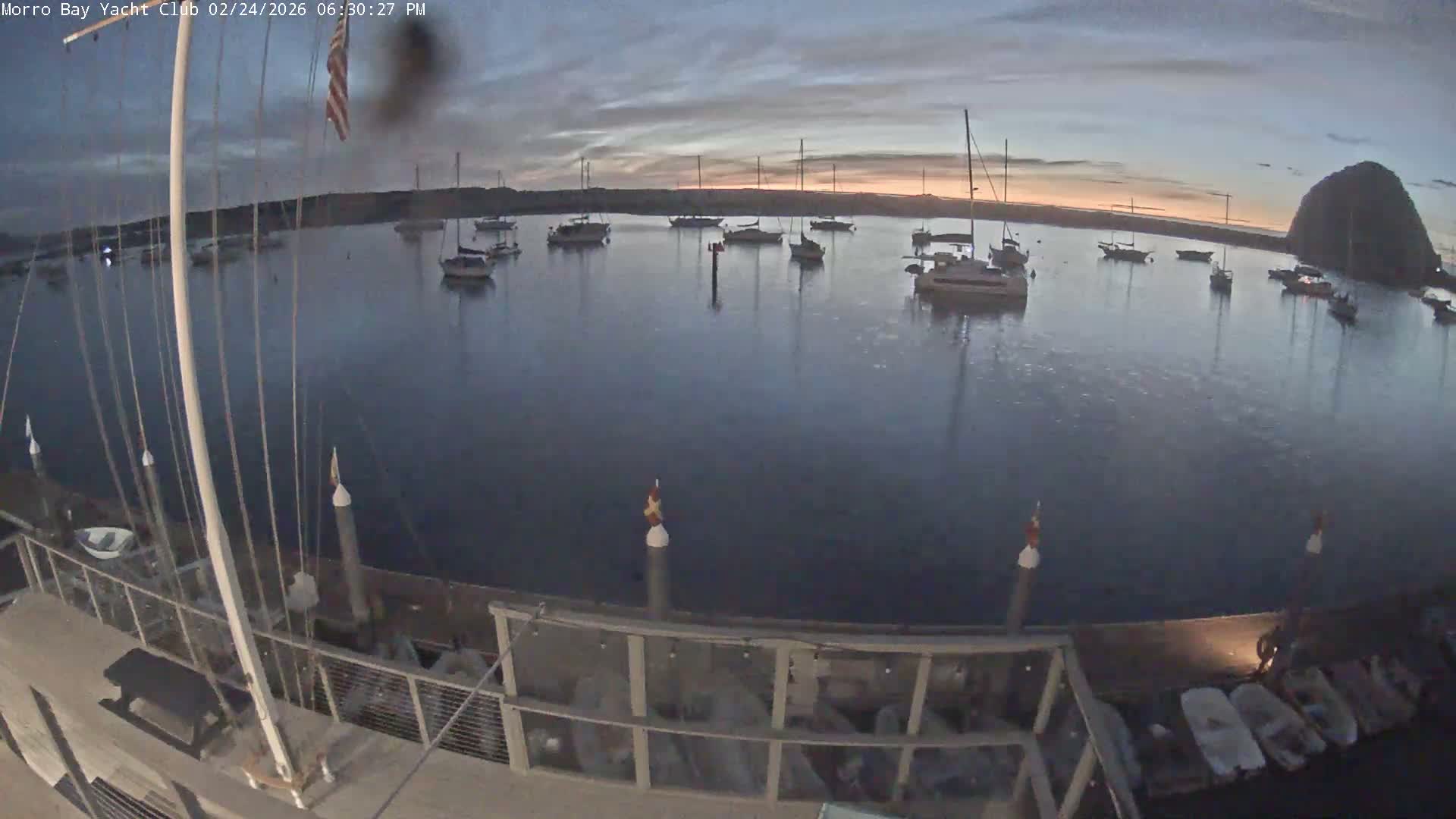 Morro Bay & Morro Bay Yatch Club Live Cam - Morro Bay, San Luis Obispo, California, USA