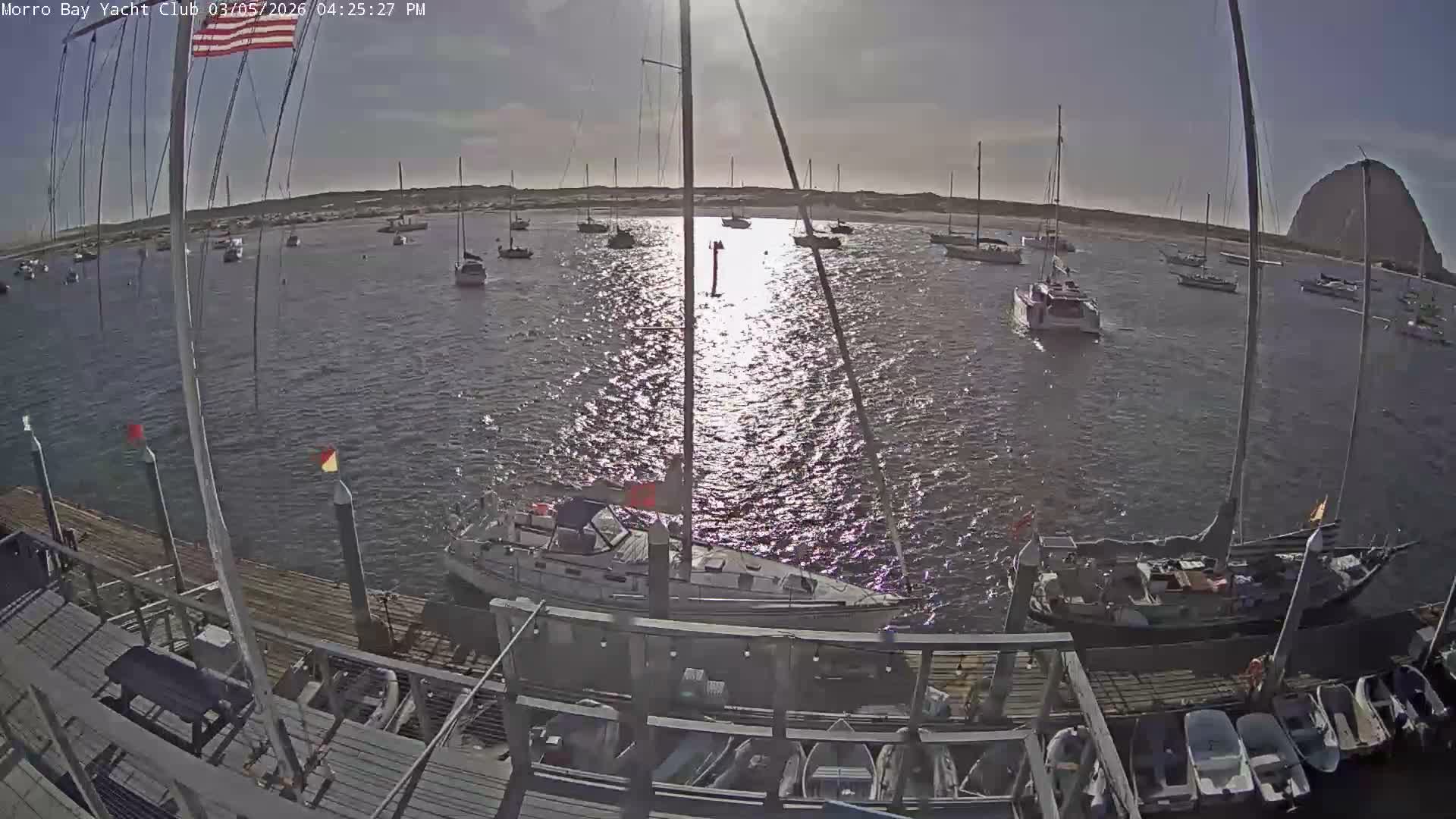 Morro Bay & Morro Bay Yatch Club Live Cam - Morro Bay, San Luis Obispo, California, USA