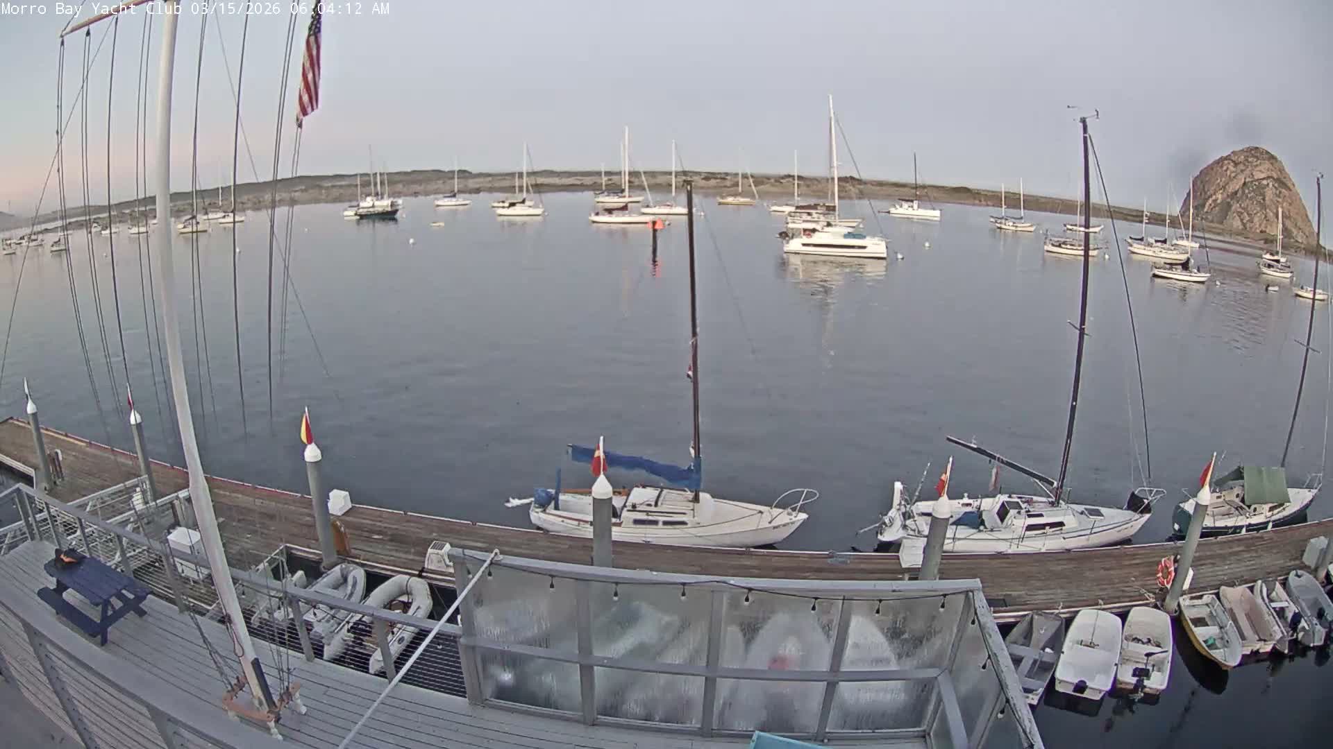 Morro Bay & Morro Bay Yatch Club Live Cam - Morro Bay, San Luis Obispo, California, USA