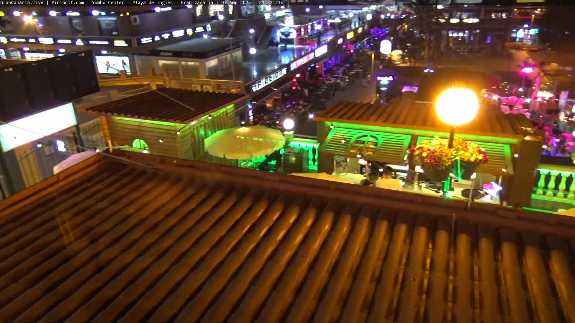Gran Canaria, Playa del Ingles City & Yumbo Centrum Shopping Mall Live Cam - Playa del Inglés, San Bartolomé de Tirajana, Gran Canaria, Canary Islands (Canarias), Spain