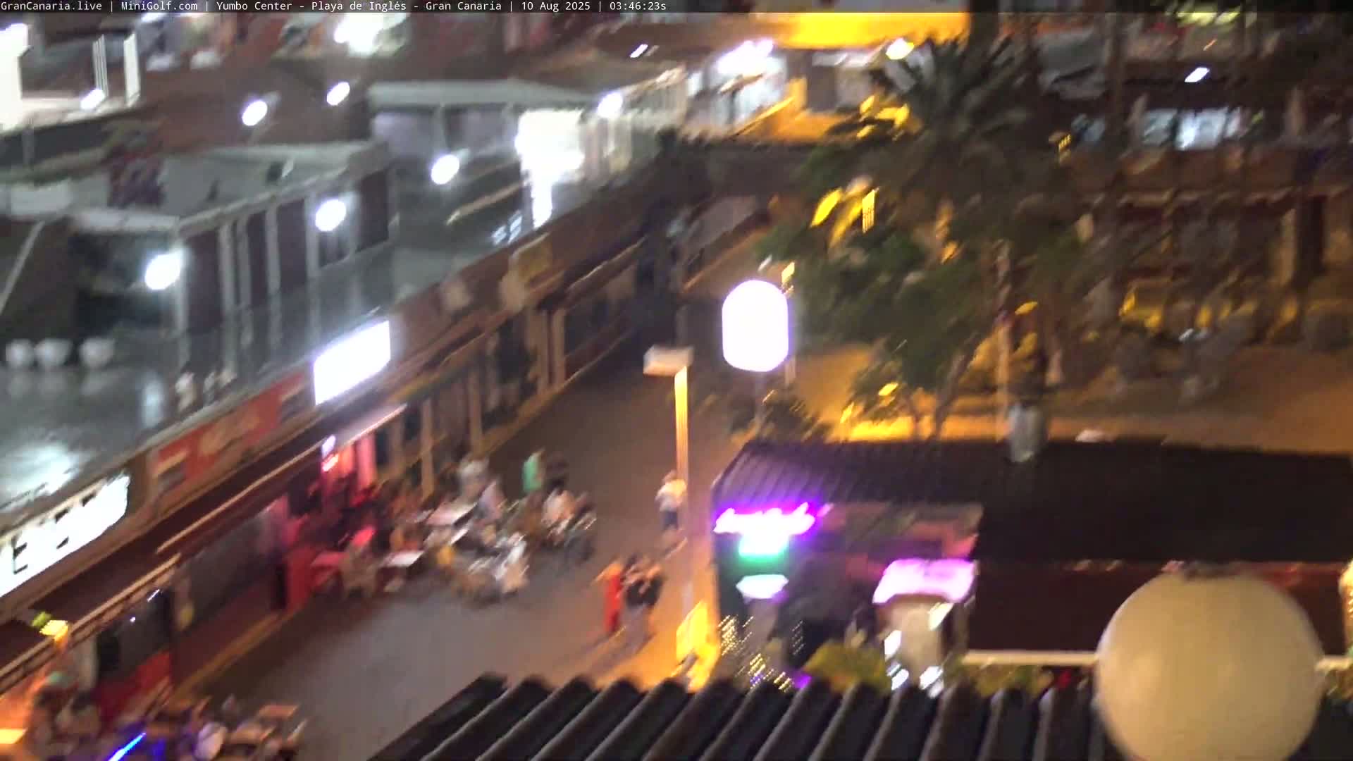 Gran Canaria, Playa del Ingles City & Yumbo Centrum Shopping Mall Live Cam - Playa del Inglés, San Bartolomé de Tirajana, Gran Canaria, Canary Islands (Canarias), Spain