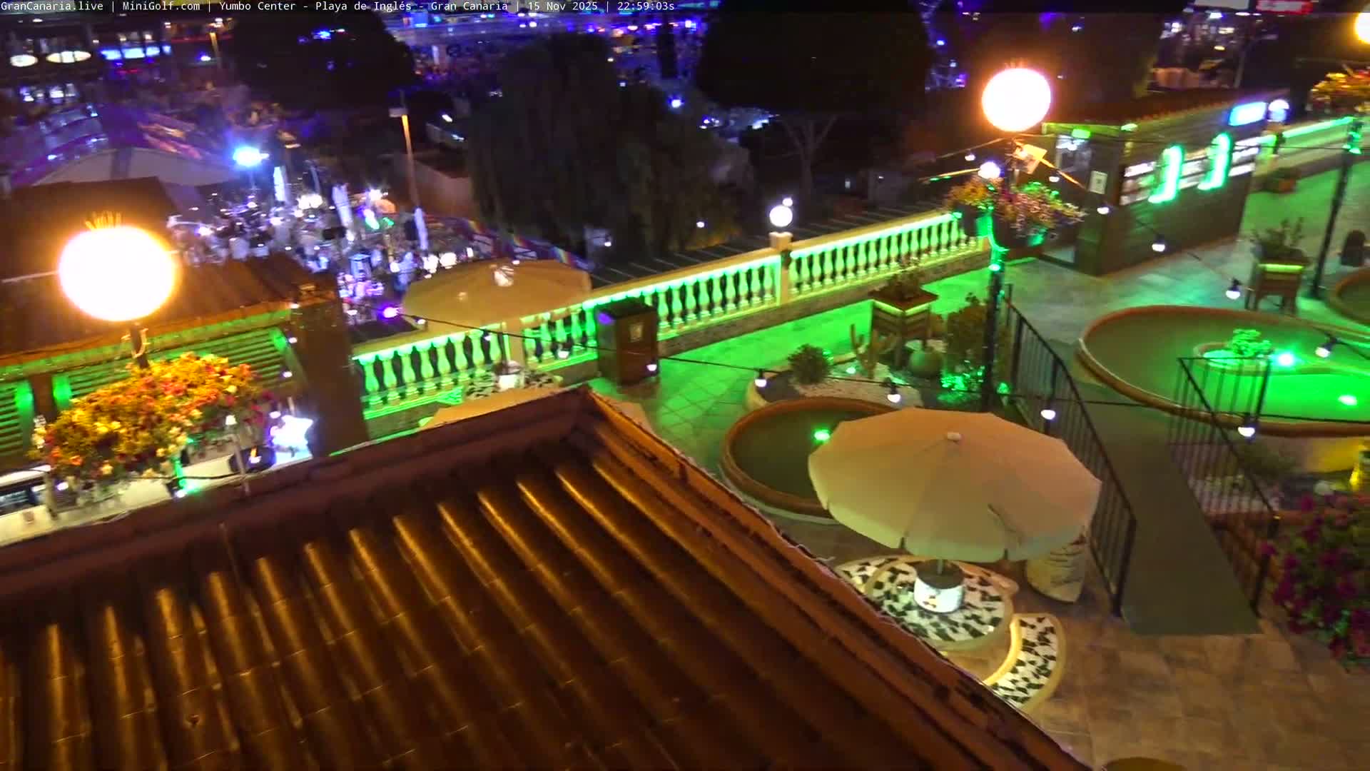 Gran Canaria, Playa del Ingles City & Yumbo Centrum Shopping Mall Live Cam - Playa del Inglés, San Bartolomé de Tirajana, Gran Canaria, Canary Islands (Canarias), Spain