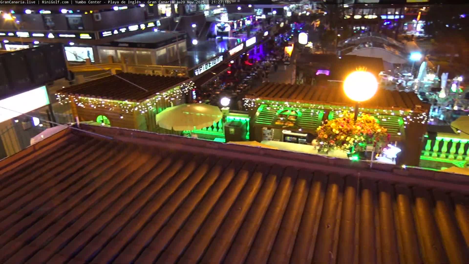 Gran Canaria, Playa del Ingles City & Yumbo Centrum Shopping Mall Live Cam - Playa del Inglés, San Bartolomé de Tirajana, Gran Canaria, Canary Islands (Canarias), Spain
