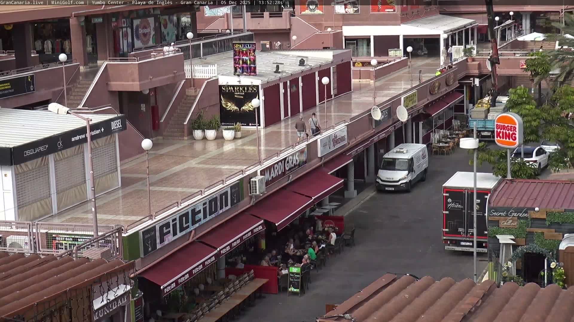 Gran Canaria, Playa del Ingles City & Yumbo Centrum Shopping Mall Live Cam - Playa del Inglés, San Bartolomé de Tirajana, Gran Canaria, Canary Islands (Canarias), Spain