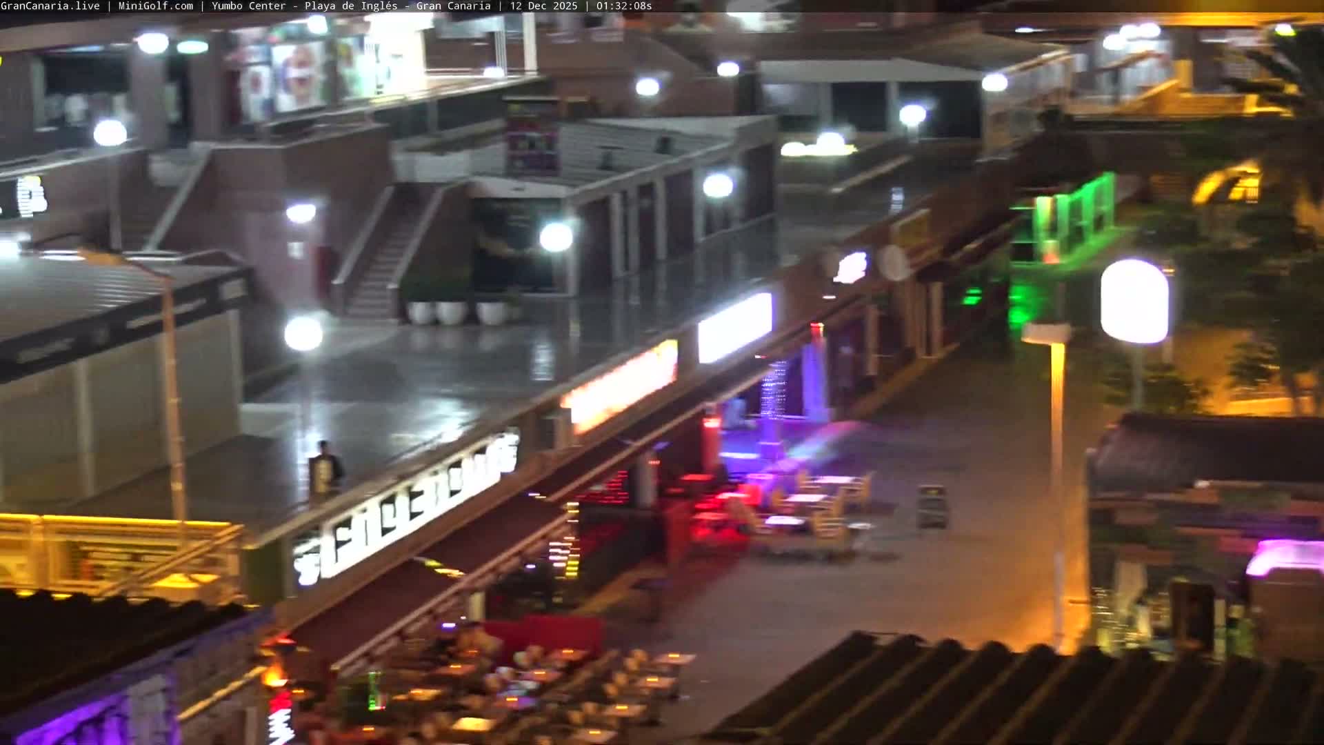 Gran Canaria, Playa del Ingles City & Yumbo Centrum Shopping Mall Live Cam - Playa del Inglés, San Bartolomé de Tirajana, Gran Canaria, Canary Islands (Canarias), Spain
