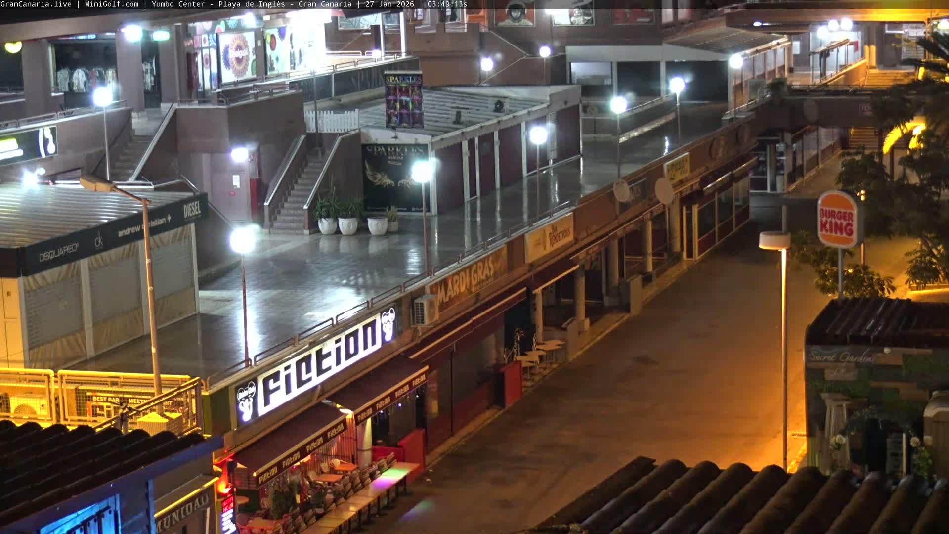Gran Canaria, Playa del Ingles City & Yumbo Centrum Shopping Mall Live Cam - Playa del Inglés, San Bartolomé de Tirajana, Gran Canaria, Canary Islands (Canarias), Spain