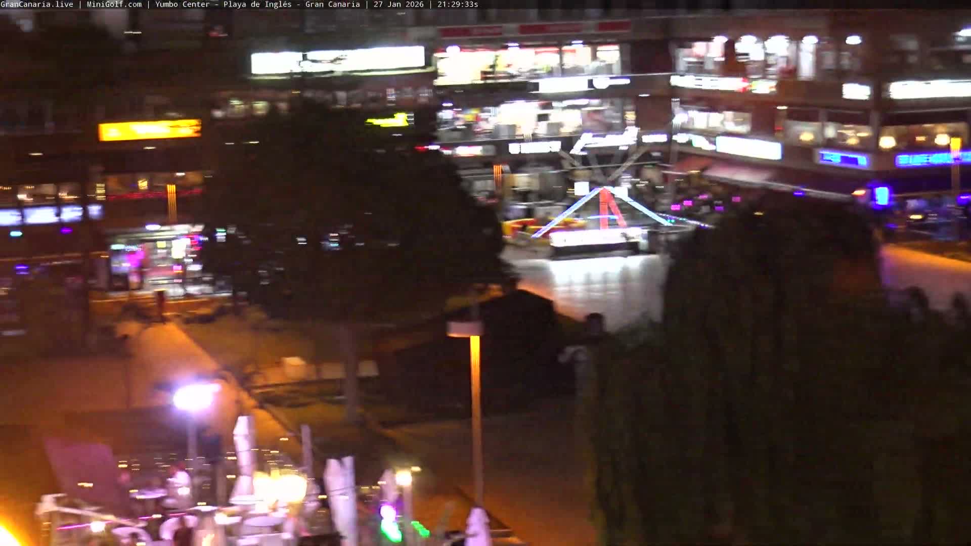 Gran Canaria, Playa del Ingles City & Yumbo Centrum Shopping Mall Live Cam - Playa del Inglés, San Bartolomé de Tirajana, Gran Canaria, Canary Islands (Canarias), Spain
