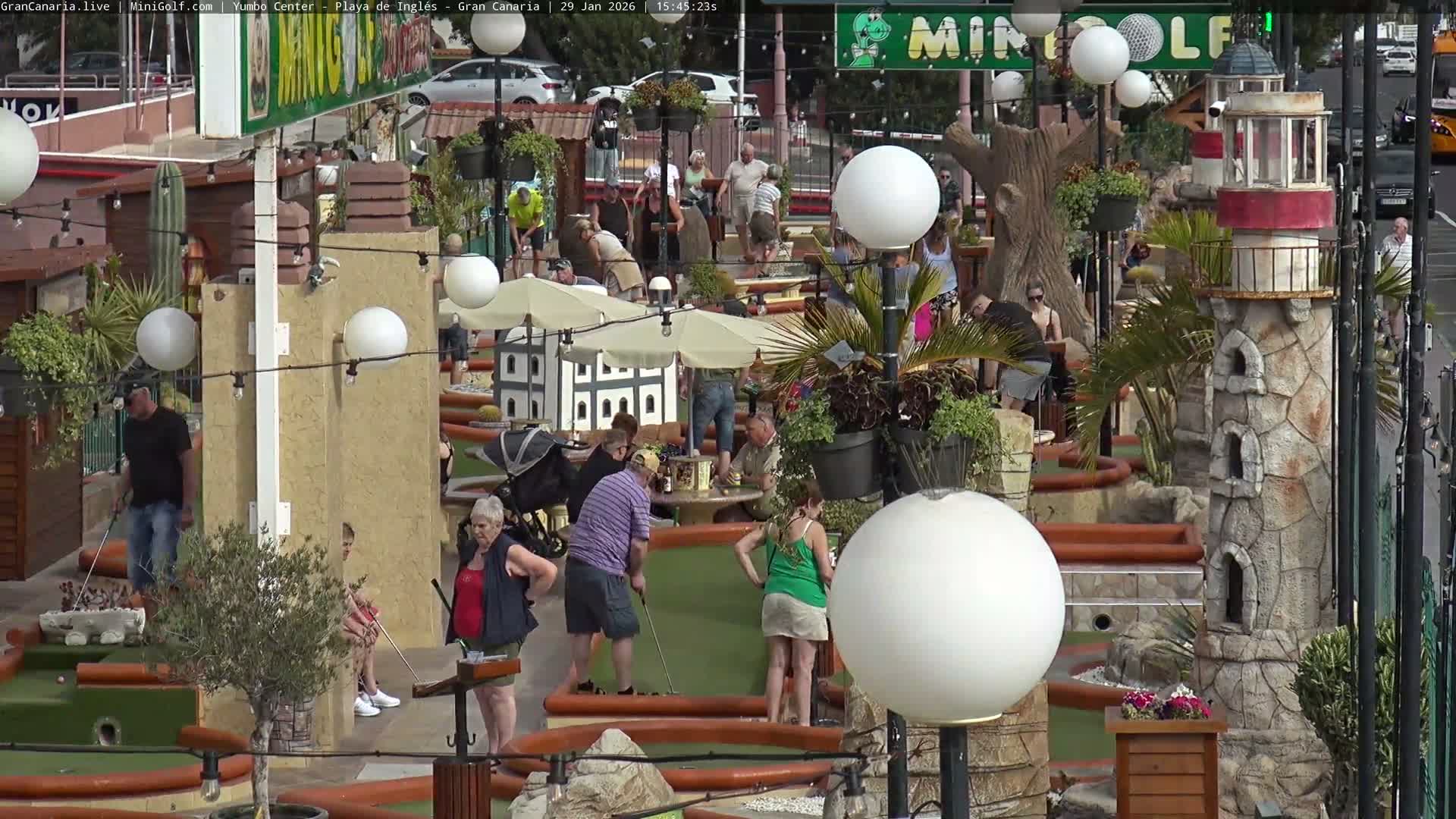 Gran Canaria, Playa del Ingles City & Yumbo Centrum Shopping Mall Live Cam - Playa del Inglés, San Bartolomé de Tirajana, Gran Canaria, Canary Islands (Canarias), Spain
