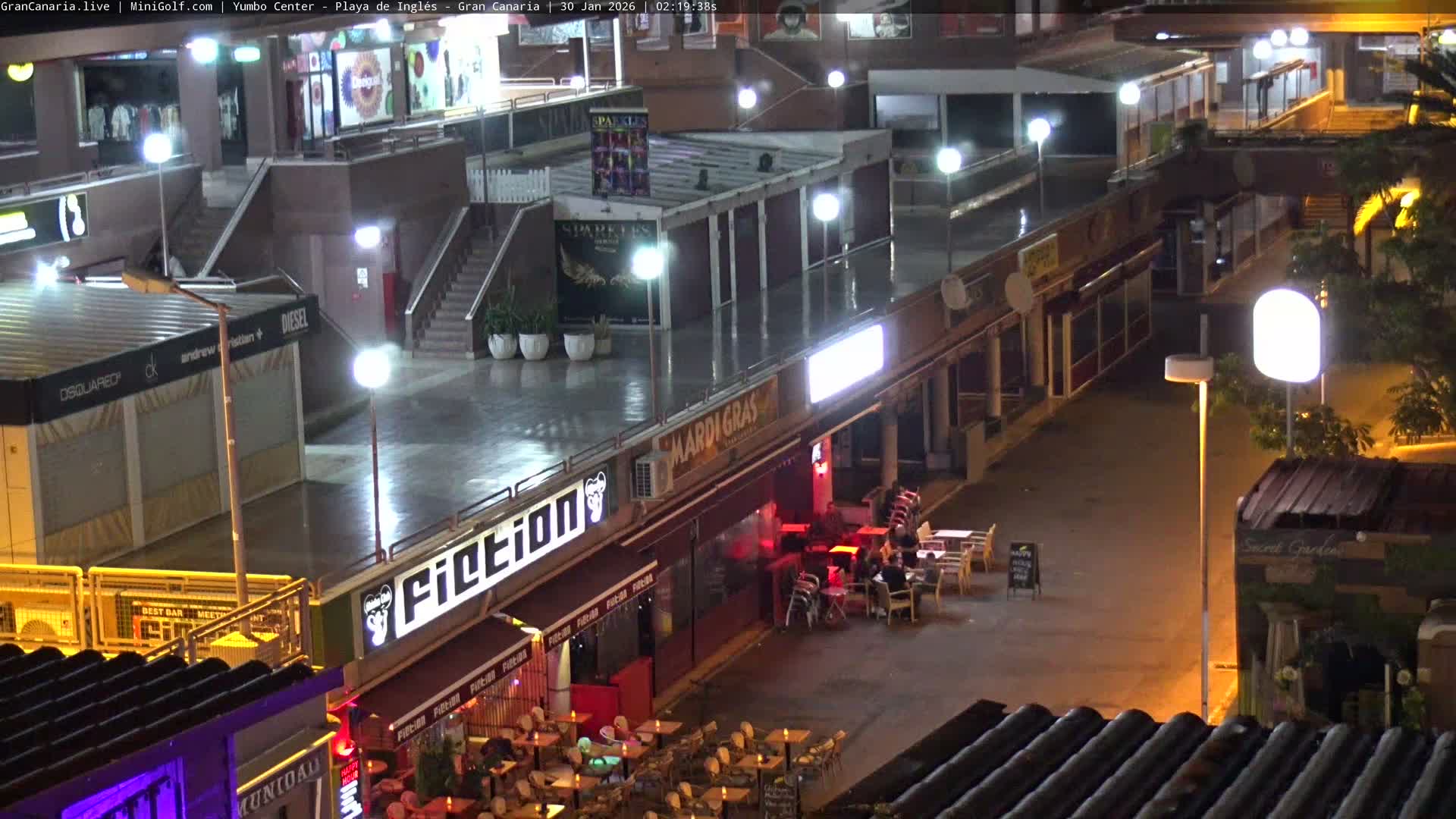 Gran Canaria, Playa del Ingles City & Yumbo Centrum Shopping Mall Live Cam - Playa del Inglés, San Bartolomé de Tirajana, Gran Canaria, Canary Islands (Canarias), Spain