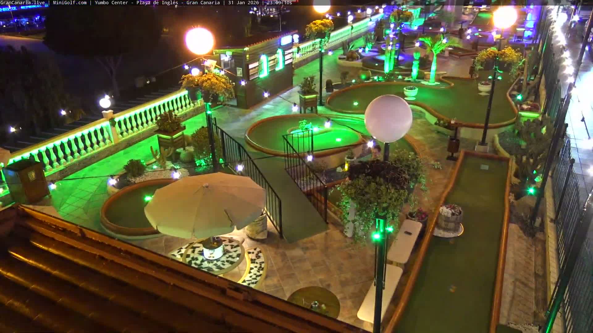 Gran Canaria, Playa del Ingles City & Yumbo Centrum Shopping Mall Live Cam - Playa del Inglés, San Bartolomé de Tirajana, Gran Canaria, Canary Islands (Canarias), Spain