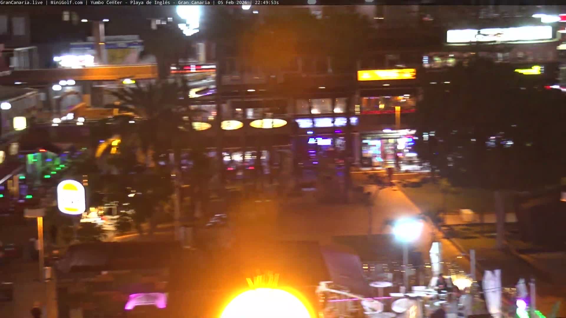 Gran Canaria, Playa del Ingles City & Yumbo Centrum Shopping Mall Live Cam - Playa del Inglés, San Bartolomé de Tirajana, Gran Canaria, Canary Islands (Canarias), Spain