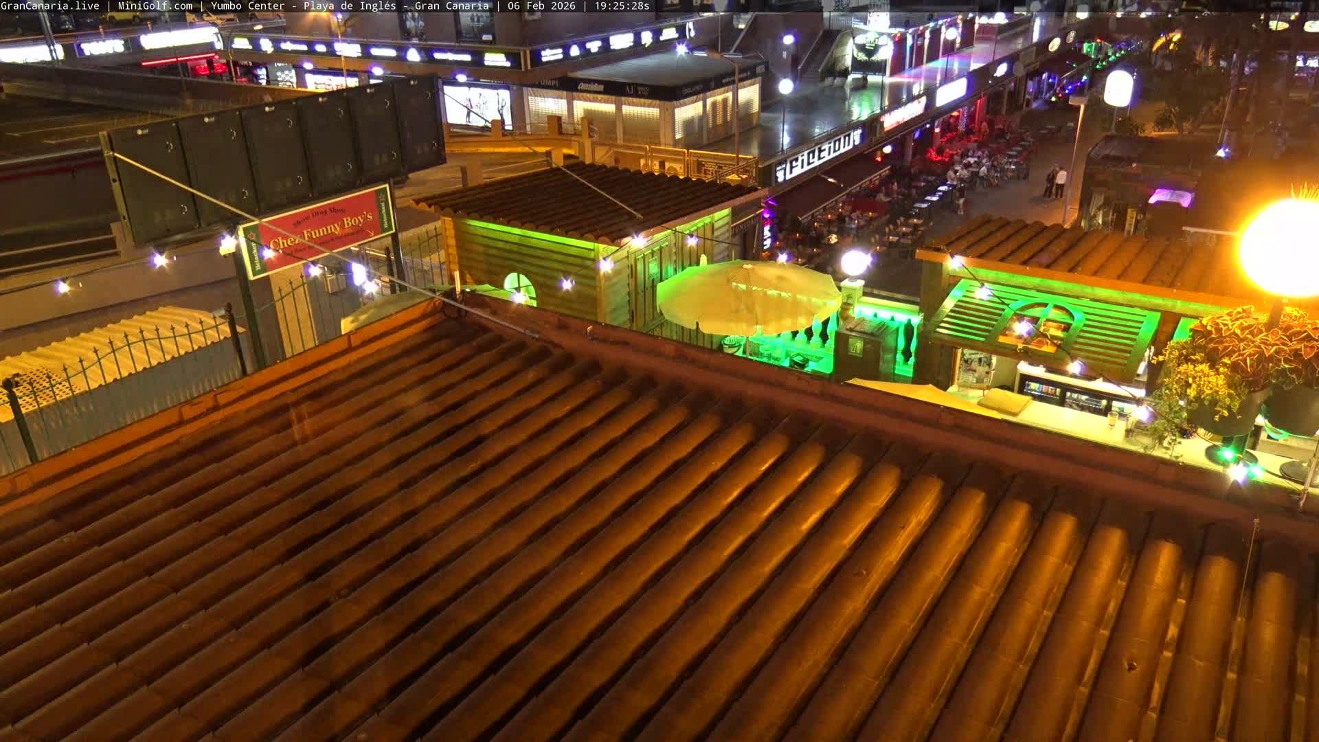 Gran Canaria, Playa del Ingles City & Yumbo Centrum Shopping Mall Live Cam - Playa del Inglés, San Bartolomé de Tirajana, Gran Canaria, Canary Islands (Canarias), Spain
