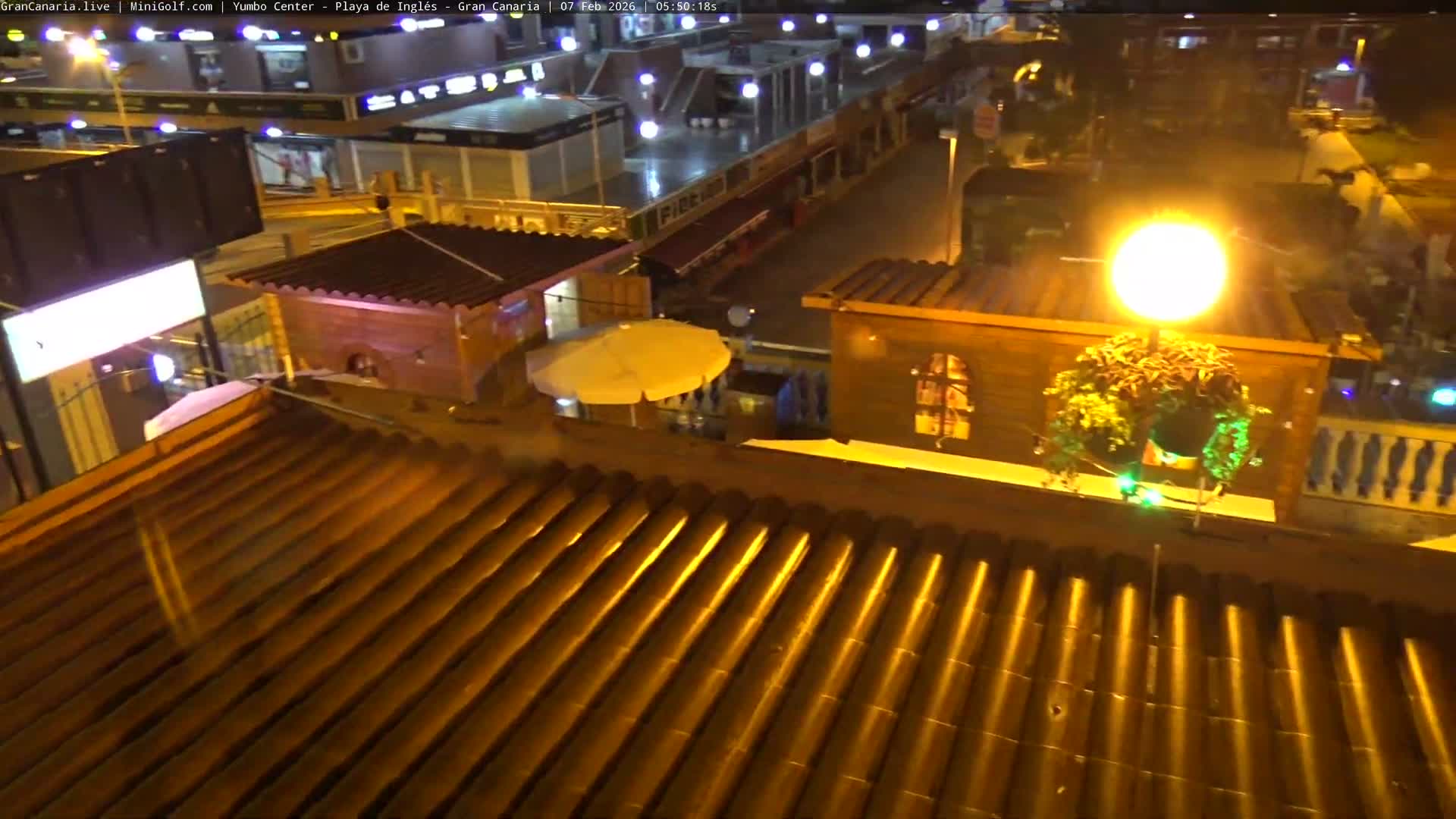 Gran Canaria, Playa del Ingles City & Yumbo Centrum Shopping Mall Live Cam - Playa del Inglés, San Bartolomé de Tirajana, Gran Canaria, Canary Islands (Canarias), Spain