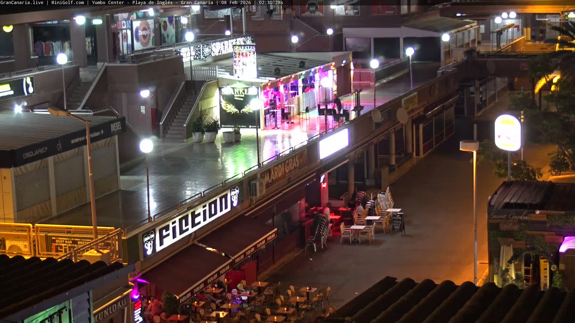 Gran Canaria, Playa del Ingles City & Yumbo Centrum Shopping Mall Live Cam - Playa del Inglés, San Bartolomé de Tirajana, Gran Canaria, Canary Islands (Canarias), Spain