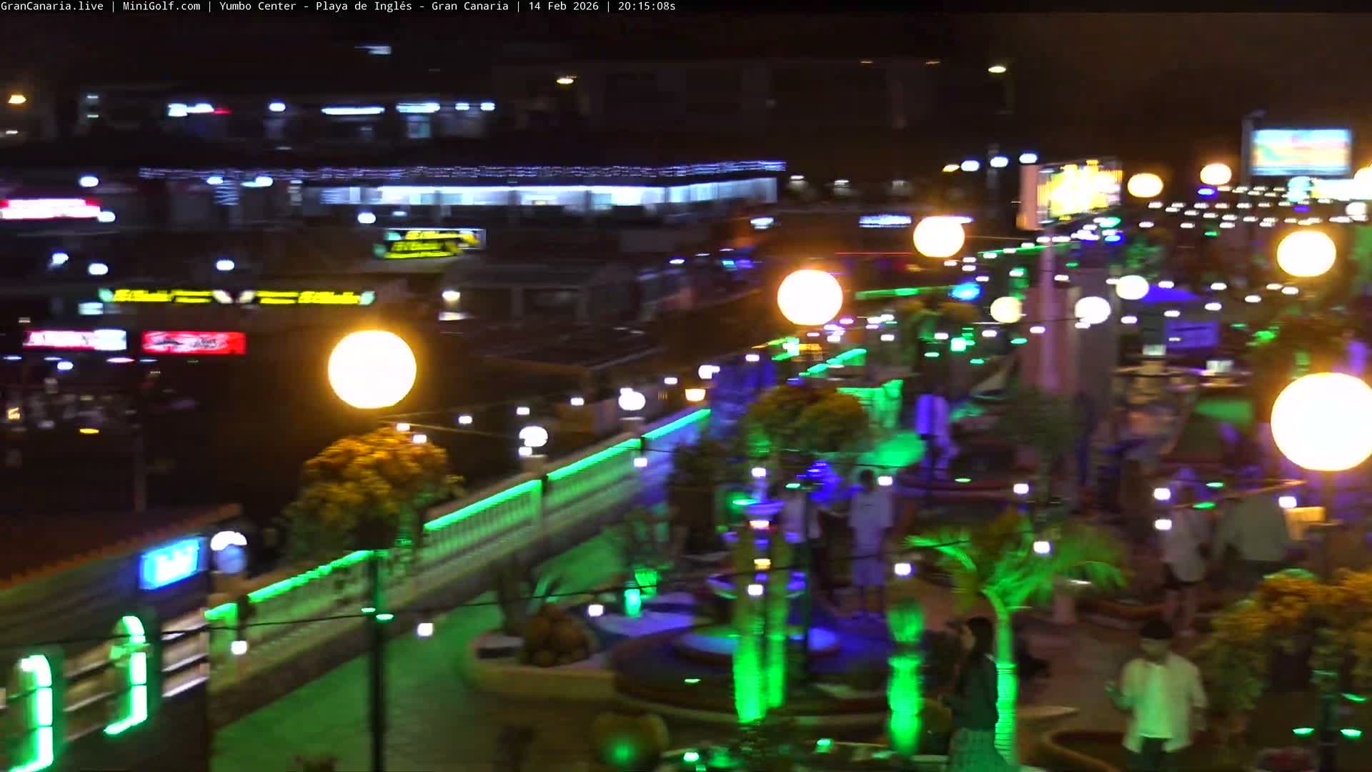 Gran Canaria, Playa del Ingles City & Yumbo Centrum Shopping Mall Live Cam - Playa del Inglés, San Bartolomé de Tirajana, Gran Canaria, Canary Islands (Canarias), Spain