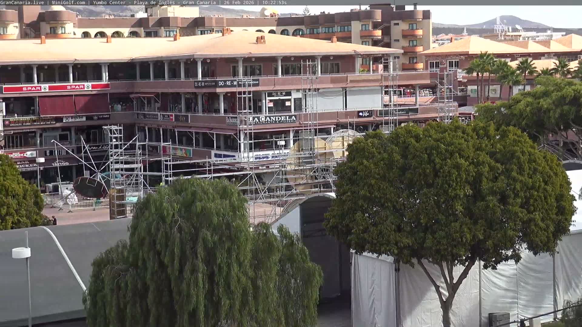 Gran Canaria, Playa del Ingles City & Yumbo Centrum Shopping Mall Live Cam - Playa del Inglés, San Bartolomé de Tirajana, Gran Canaria, Canary Islands (Canarias), Spain