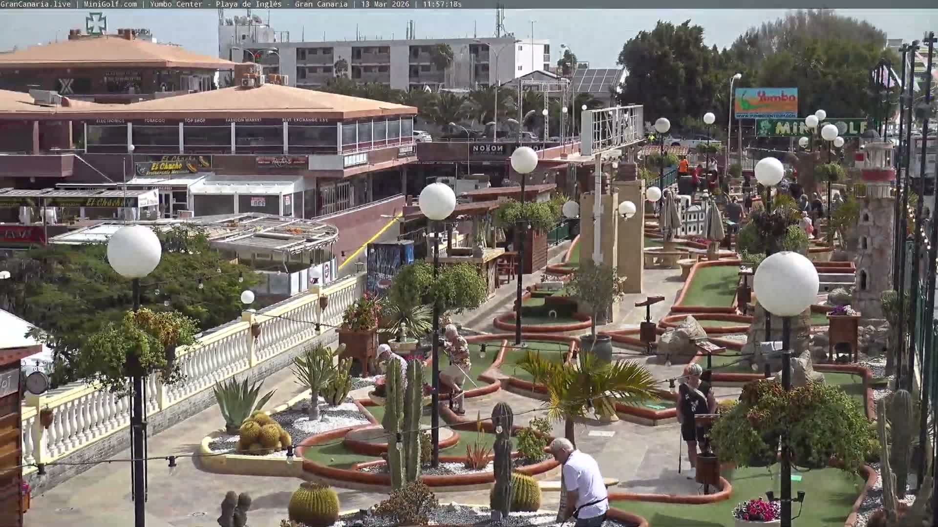 Gran Canaria, Playa del Ingles City & Yumbo Centrum Shopping Mall Live Cam - Playa del Inglés, San Bartolomé de Tirajana, Gran Canaria, Canary Islands (Canarias), Spain