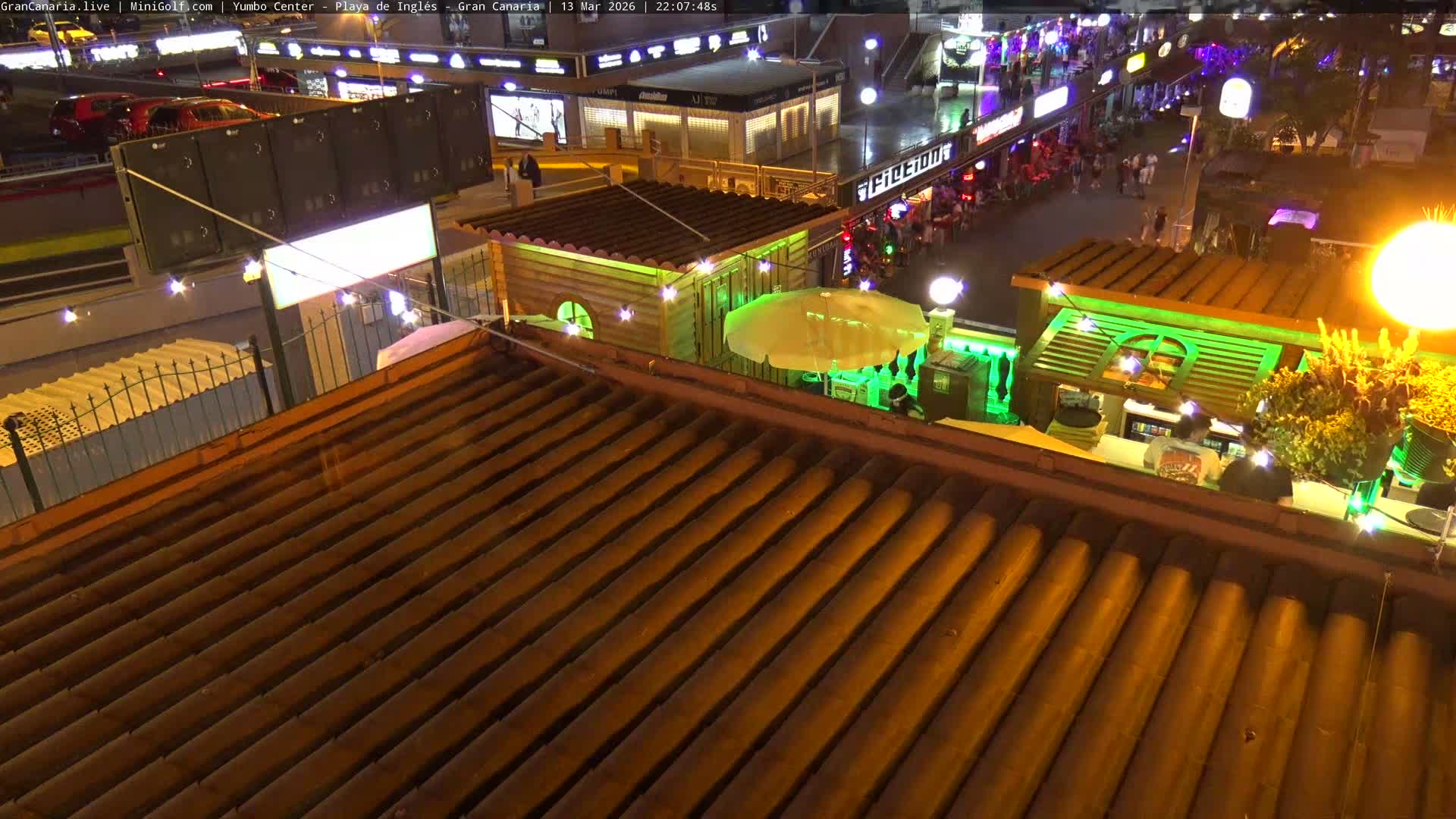 Gran Canaria, Playa del Ingles City & Yumbo Centrum Shopping Mall Live Cam - Playa del Inglés, San Bartolomé de Tirajana, Gran Canaria, Canary Islands (Canarias), Spain