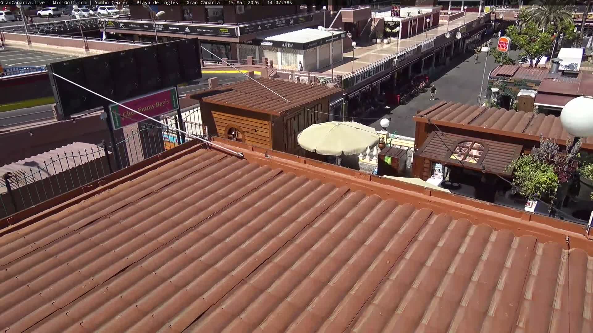 Gran Canaria, Playa del Ingles City & Yumbo Centrum Shopping Mall Live Cam - Playa del Inglés, San Bartolomé de Tirajana, Gran Canaria, Canary Islands (Canarias), Spain