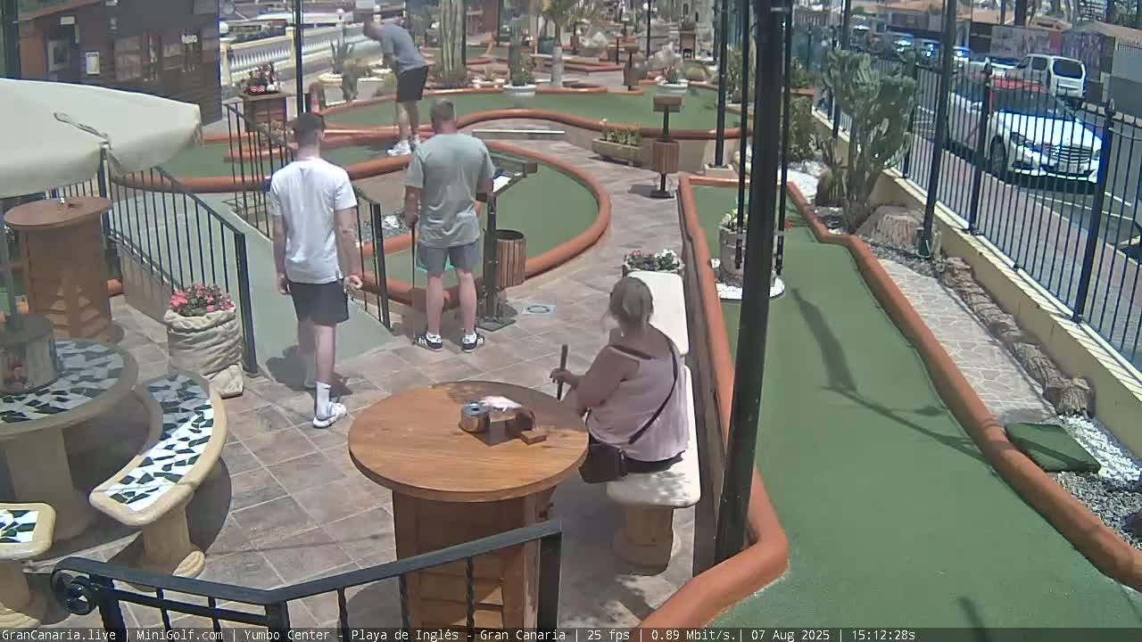 Gran Canaria, Yumbo Centrum Shopping Mall Mini Golf Field Live Cam - Playa del Inglés, San Bartolomé de Tirajana, Gran Canaria, Canary Islands (Canarias), Spain