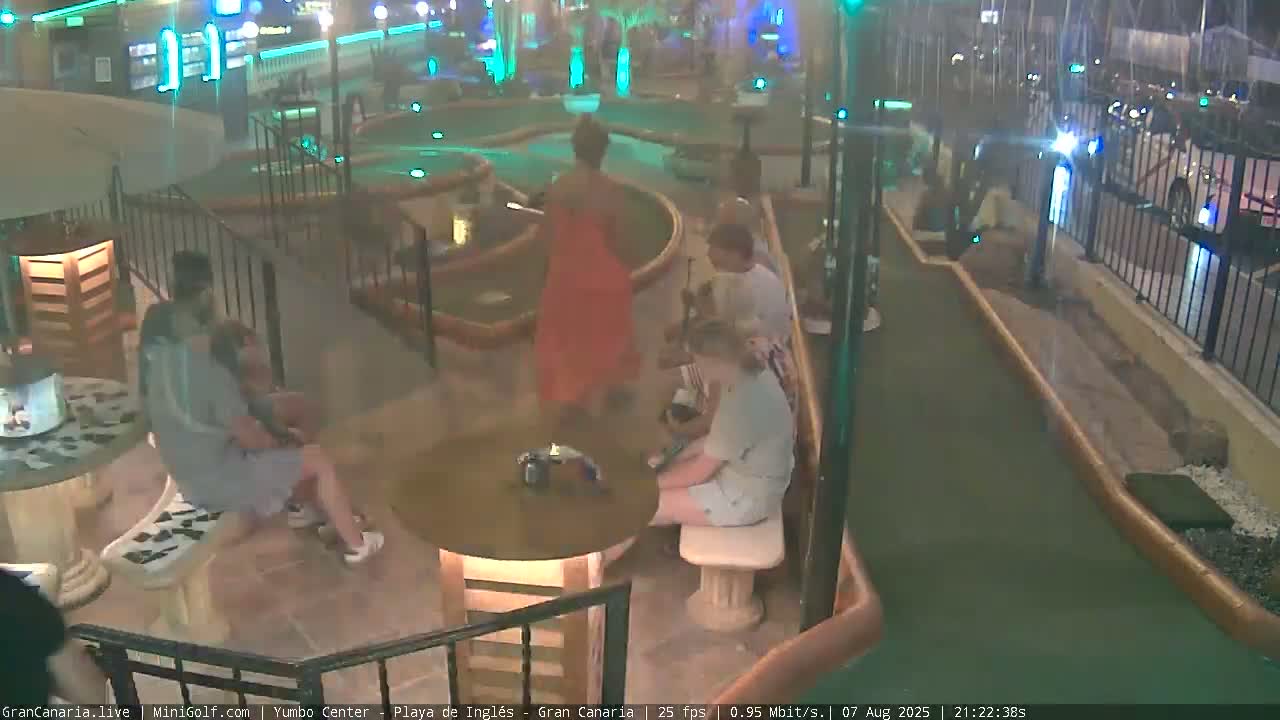 Gran Canaria, Yumbo Centrum Shopping Mall Mini Golf Field Live Cam - Playa del Inglés, San Bartolomé de Tirajana, Gran Canaria, Canary Islands (Canarias), Spain