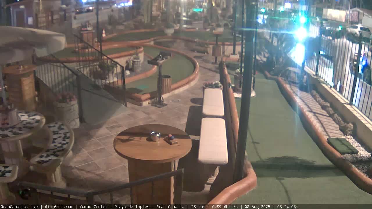 Gran Canaria, Yumbo Centrum Shopping Mall Mini Golf Field Live Cam - Playa del Inglés, San Bartolomé de Tirajana, Gran Canaria, Canary Islands (Canarias), Spain