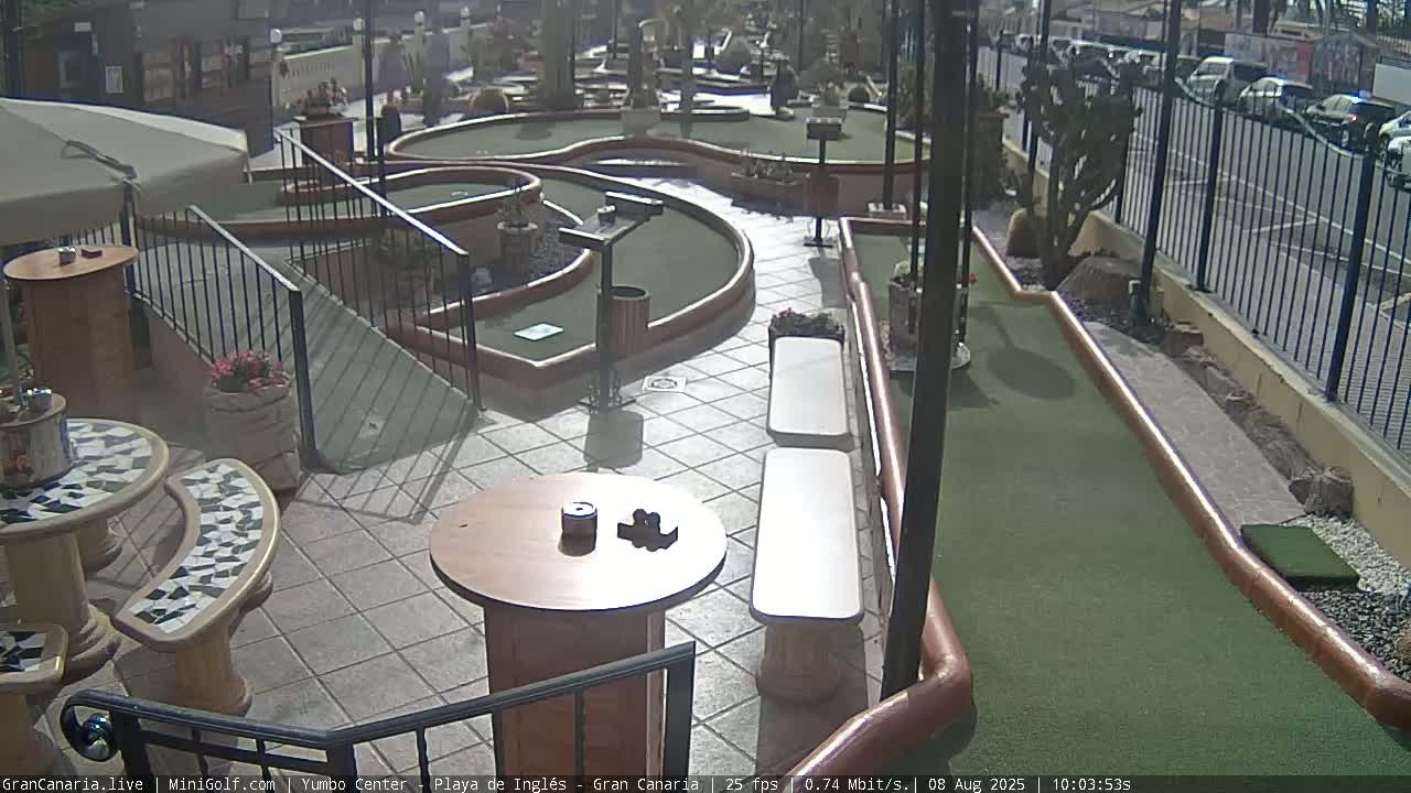 Gran Canaria, Yumbo Centrum Shopping Mall Mini Golf Field Live Cam - Playa del Inglés, San Bartolomé de Tirajana, Gran Canaria, Canary Islands (Canarias), Spain