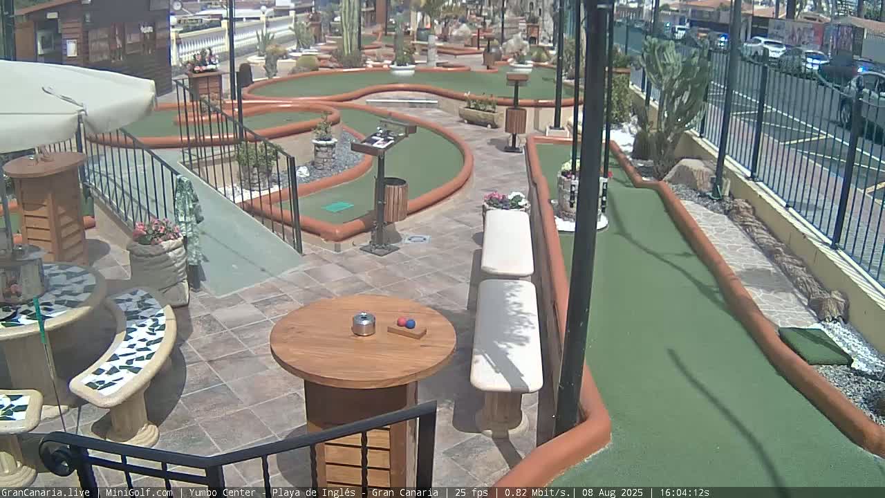 Gran Canaria, Yumbo Centrum Shopping Mall Mini Golf Field Live Cam - Playa del Inglés, San Bartolomé de Tirajana, Gran Canaria, Canary Islands (Canarias), Spain
