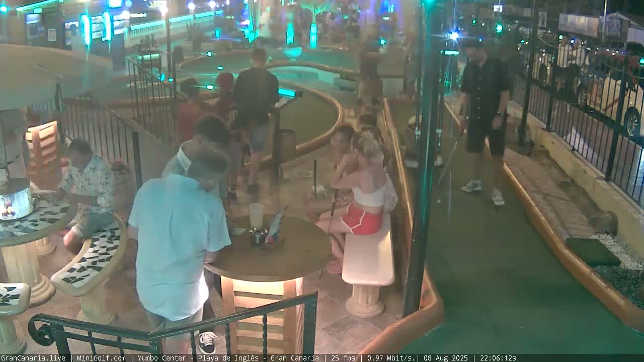 Gran Canaria, Yumbo Centrum Shopping Mall Mini Golf Field Live Cam - Playa del Inglés, San Bartolomé de Tirajana, Gran Canaria, Canary Islands (Canarias), Spain