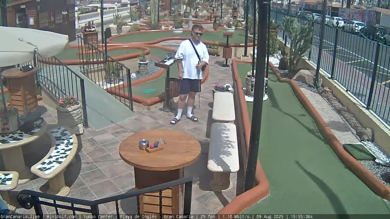 Gran Canaria, Yumbo Centrum Shopping Mall Mini Golf Field Live Cam - Playa del Inglés, San Bartolomé de Tirajana, Gran Canaria, Canary Islands (Canarias), Spain