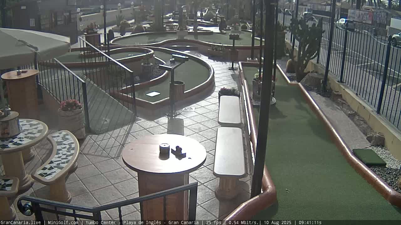 Gran Canaria, Yumbo Centrum Shopping Mall Mini Golf Field Live Cam - Playa del Inglés, San Bartolomé de Tirajana, Gran Canaria, Canary Islands (Canarias), Spain