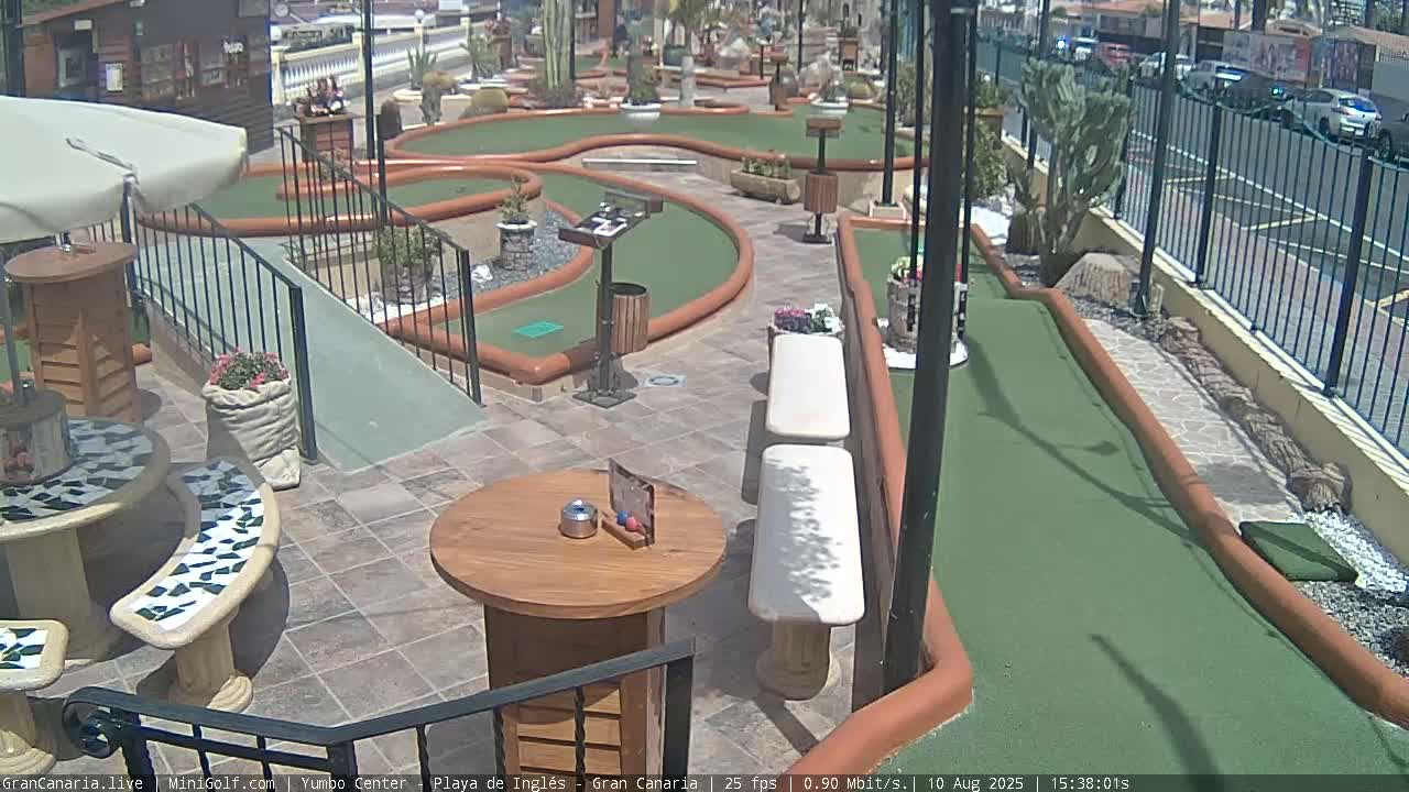 Gran Canaria, Yumbo Centrum Shopping Mall Mini Golf Field Live Cam - Playa del Inglés, San Bartolomé de Tirajana, Gran Canaria, Canary Islands (Canarias), Spain