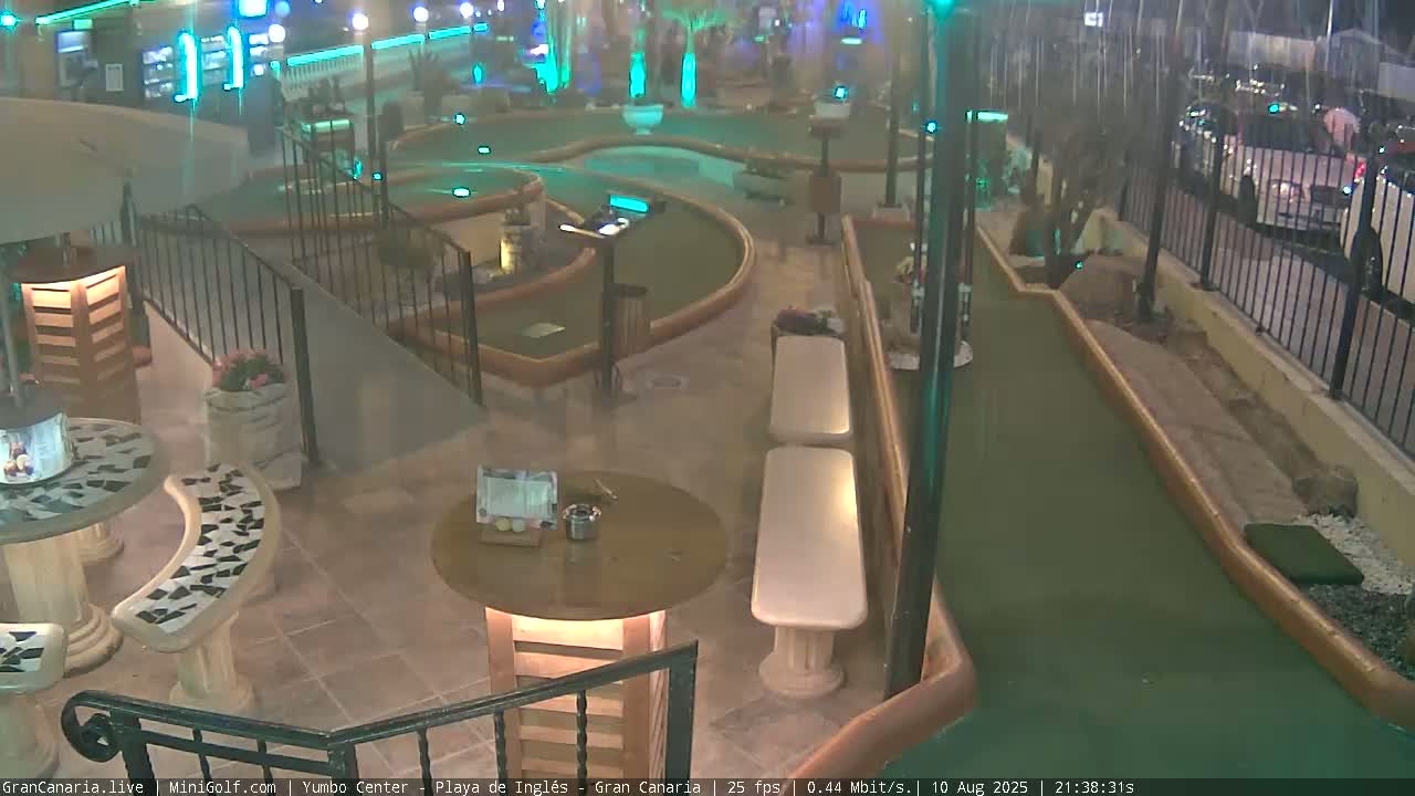 Gran Canaria, Yumbo Centrum Shopping Mall Mini Golf Field Live Cam - Playa del Inglés, San Bartolomé de Tirajana, Gran Canaria, Canary Islands (Canarias), Spain