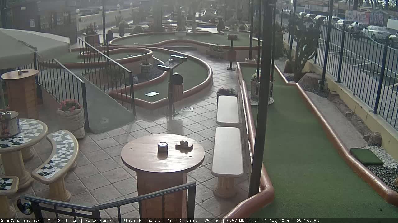 Gran Canaria, Yumbo Centrum Shopping Mall Mini Golf Field Live Cam - Playa del Inglés, San Bartolomé de Tirajana, Gran Canaria, Canary Islands (Canarias), Spain
