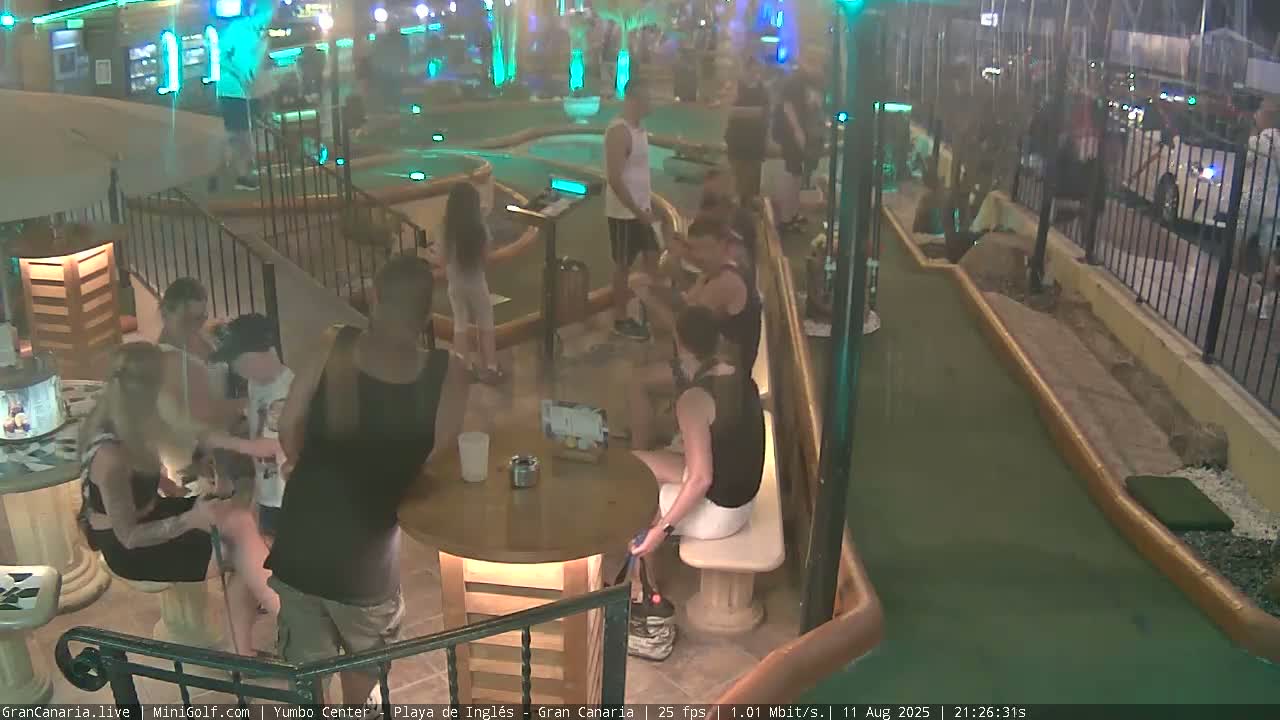 Gran Canaria, Yumbo Centrum Shopping Mall Mini Golf Field Live Cam - Playa del Inglés, San Bartolomé de Tirajana, Gran Canaria, Canary Islands (Canarias), Spain