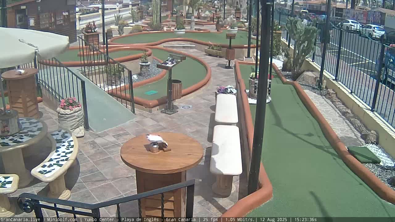 Gran Canaria, Yumbo Centrum Shopping Mall Mini Golf Field Live Cam - Playa del Inglés, San Bartolomé de Tirajana, Gran Canaria, Canary Islands (Canarias), Spain