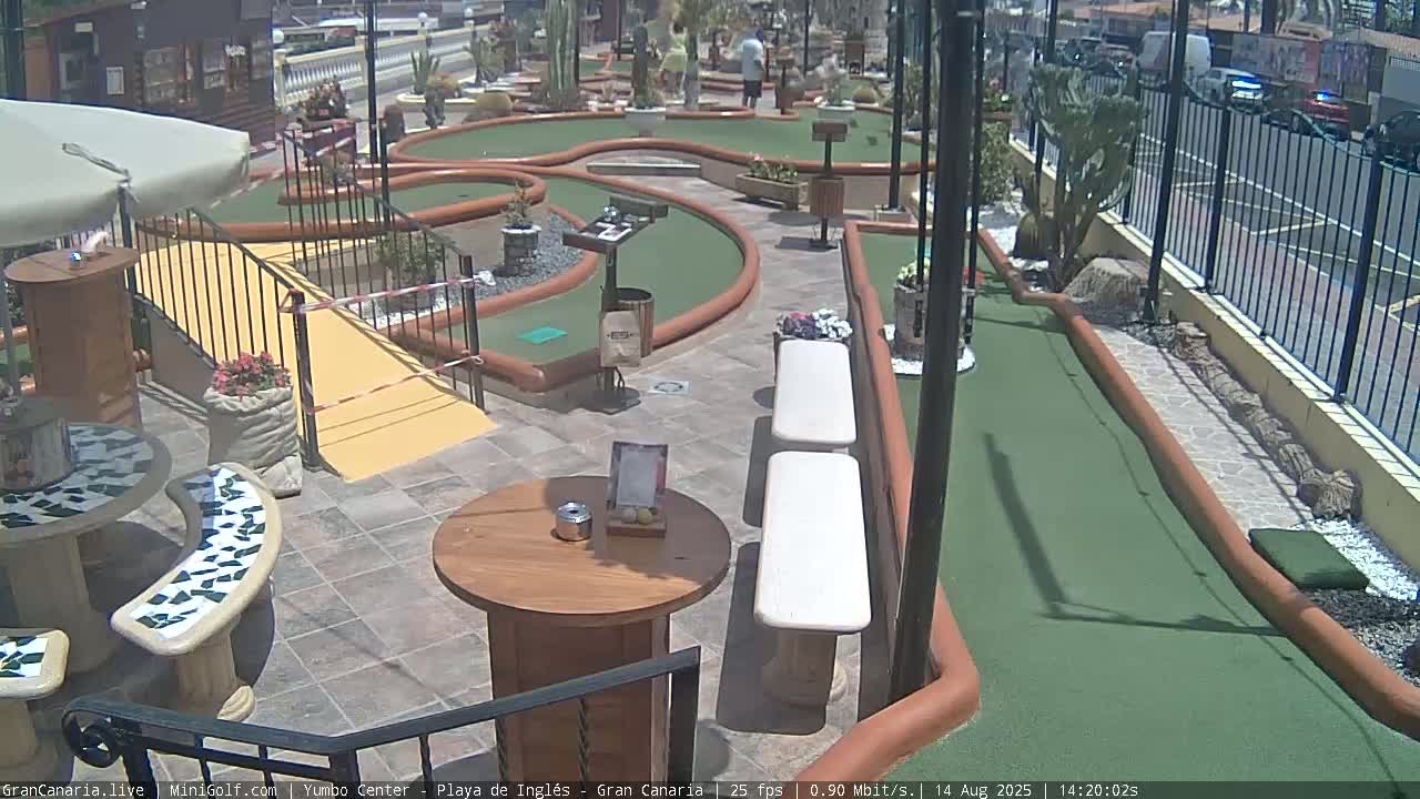 Gran Canaria, Yumbo Centrum Shopping Mall Mini Golf Field Live Cam - Playa del Inglés, San Bartolomé de Tirajana, Gran Canaria, Canary Islands (Canarias), Spain