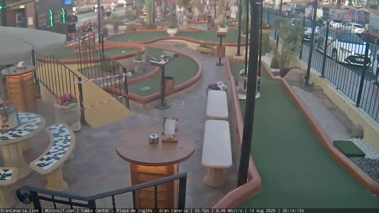 Gran Canaria, Yumbo Centrum Shopping Mall Mini Golf Field Live Cam - Playa del Inglés, San Bartolomé de Tirajana, Gran Canaria, Canary Islands (Canarias), Spain