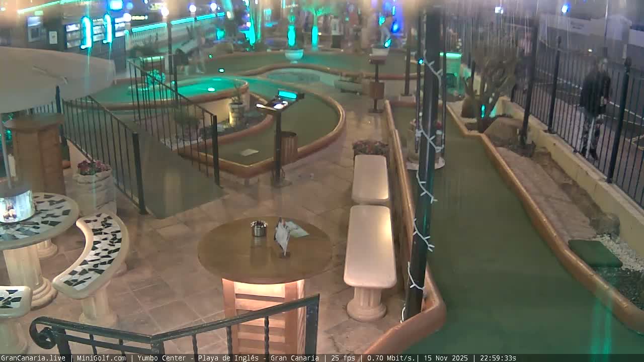 Gran Canaria, Yumbo Centrum Shopping Mall Mini Golf Field Live Cam - Playa del Inglés, San Bartolomé de Tirajana, Gran Canaria, Canary Islands (Canarias), Spain