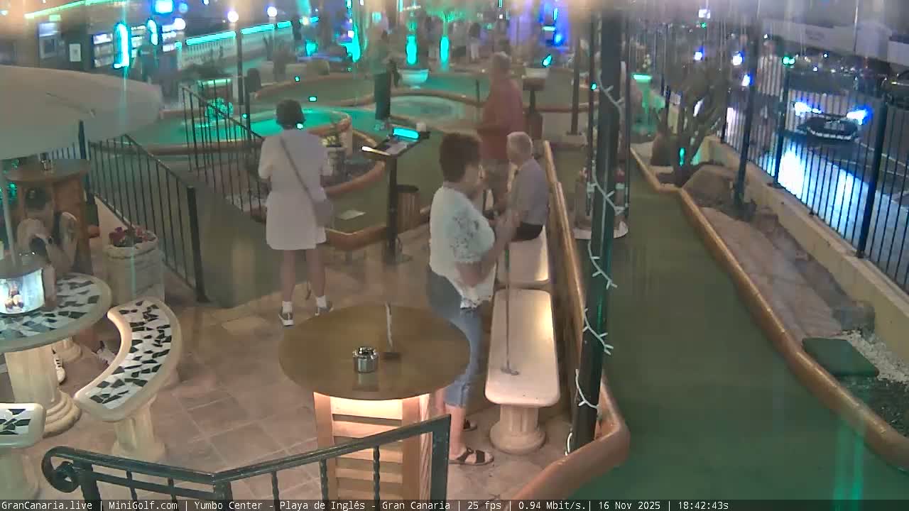 Gran Canaria, Yumbo Centrum Shopping Mall Mini Golf Field Live Cam - Playa del Inglés, San Bartolomé de Tirajana, Gran Canaria, Canary Islands (Canarias), Spain