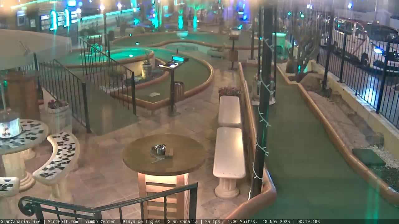 Gran Canaria, Yumbo Centrum Shopping Mall Mini Golf Field Live Cam - Playa del Inglés, San Bartolomé de Tirajana, Gran Canaria, Canary Islands (Canarias), Spain