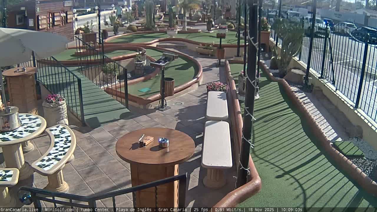 Gran Canaria, Yumbo Centrum Shopping Mall Mini Golf Field Live Cam - Playa del Inglés, San Bartolomé de Tirajana, Gran Canaria, Canary Islands (Canarias), Spain