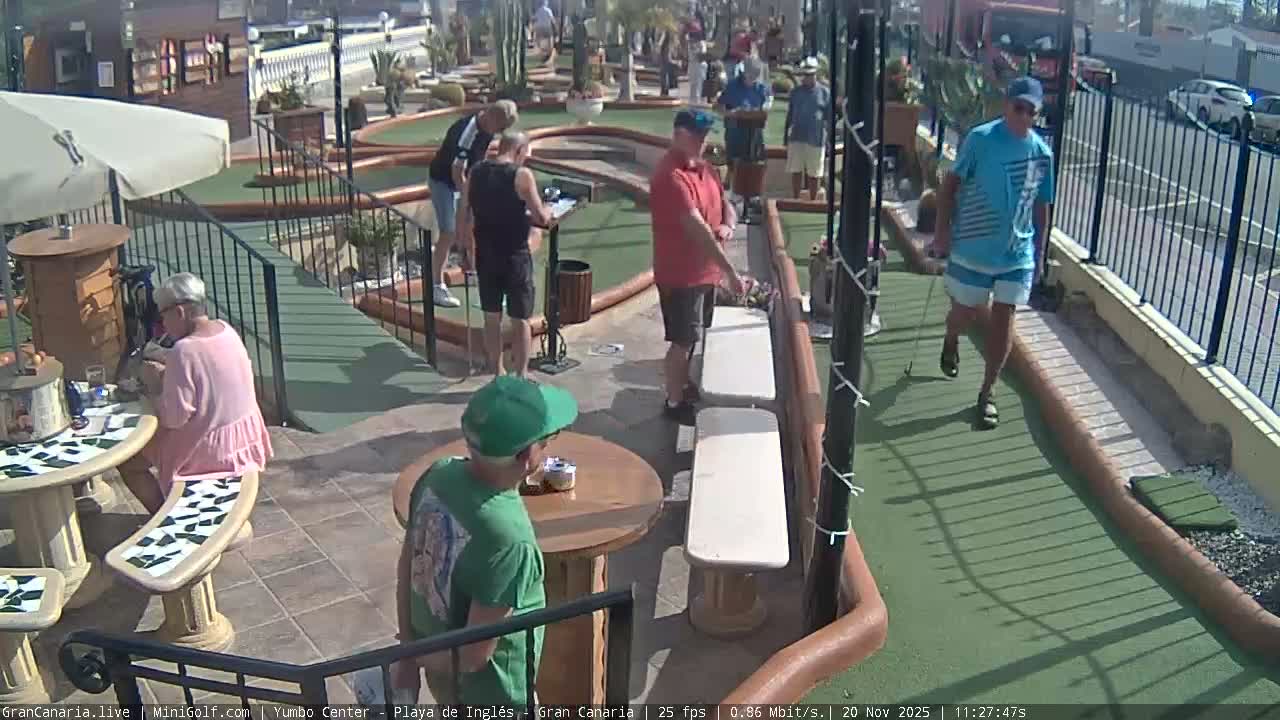 Gran Canaria, Yumbo Centrum Shopping Mall Mini Golf Field Live Cam - Playa del Inglés, San Bartolomé de Tirajana, Gran Canaria, Canary Islands (Canarias), Spain