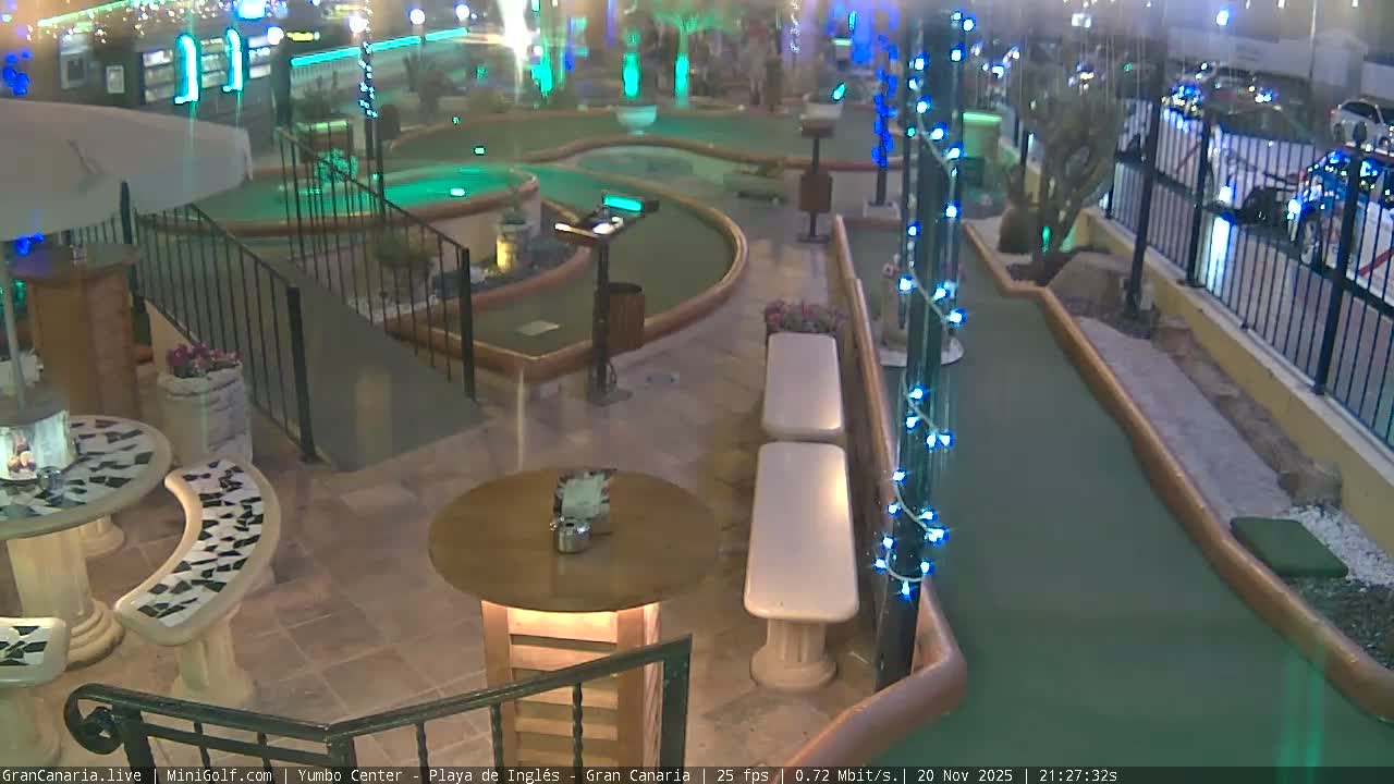 Gran Canaria, Yumbo Centrum Shopping Mall Mini Golf Field Live Cam - Playa del Inglés, San Bartolomé de Tirajana, Gran Canaria, Canary Islands (Canarias), Spain